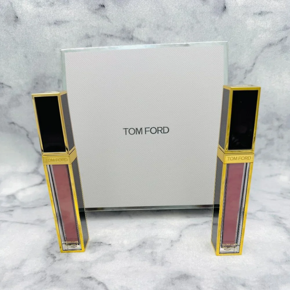 Tom Ford Gloss Luxe Moisturizing Lip Set-Inhibition & Sunrise Pink-2pc-BOXED-NEW